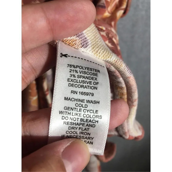 Womens Cupio Blouse Floral Pink Scoop Neck Plus Size Drop Shoulder - Picture 6 of 6